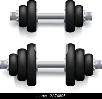 dumbbells on white Stock Vector