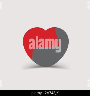 two colored heart Stock Vector