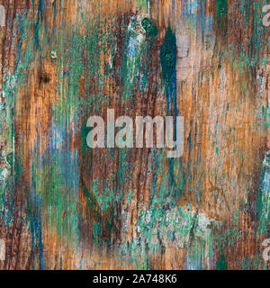 Vertically located colored background boards, painted blue and multi-colored paint, old . Seamless texture Stock Photo