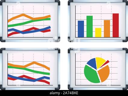 Flip Chart Set Vector. Office Whiteboard. Different Types. Presentation,  Seminar Sign. Business Info. Isolated Flat Stock Vector - Illustration of  demonstrate, graphic: 120534653