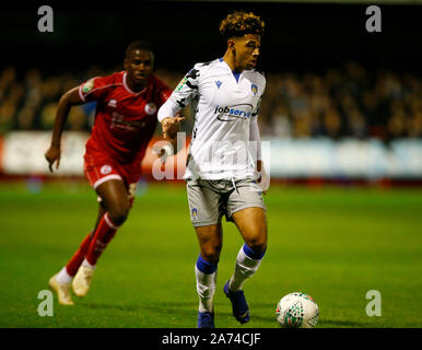 LONDON, UNITED KINGDOM. OCTOBER 29 Courtney Senior of Colchester United during Carabao Cup Fourth Round between Crawley Town and Colchester United at Stock Photo