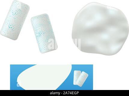 chewing gum set Stock Vector