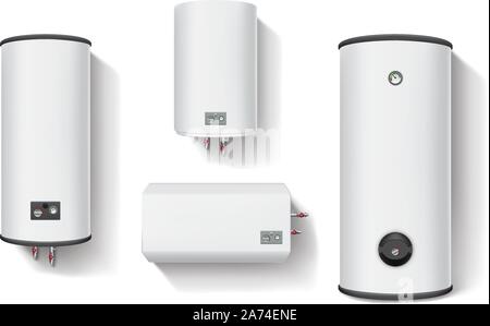 water heater set Stock Vector