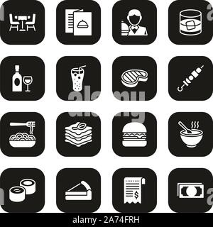 Lunch Icons Black & White Set Big Stock Vector Image & Art - Alamy