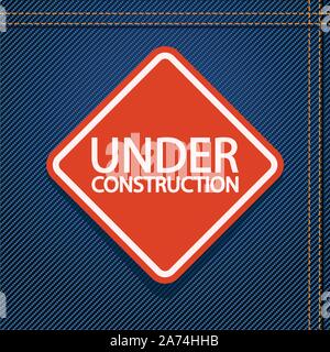 red sign on jeans Stock Vector