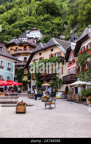 Hallstadt, Austria - July 2019 Hallstatt village Austria Stock Photo