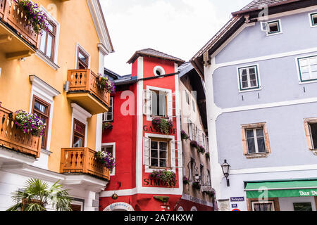 Hallstadt, Austria - July 2019 Hallstatt village Austria Stock Photo