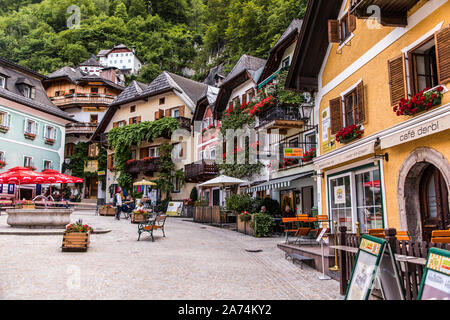 Hallstadt, Austria - July 2019 Hallstatt village Austria Stock Photo