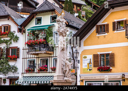 Hallstadt, Austria - July 2019 Hallstatt village Austria Stock Photo