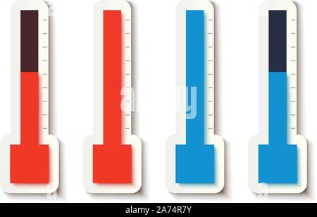 thermometer set on white Stock Vector