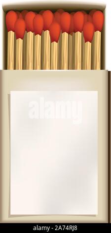pack matches on white Stock Vector