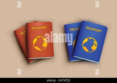 passports with shadows Stock Vector