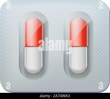 pills in pack Stock Vector