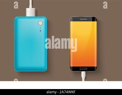power bank and phone Stock Vector
