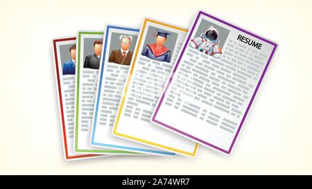 set of resumes Stock Vector