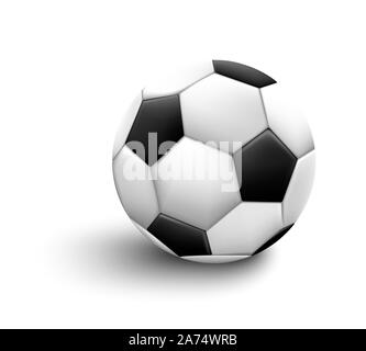 Soccer ball isolated on white background. Sport icon or design element. World or Europe championship. Stock Vector