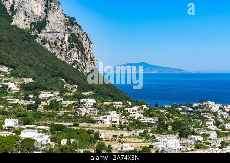 The beautiful landscape of the Isle of Capri with Ischia in the background, Campania, Italy Stock Photo