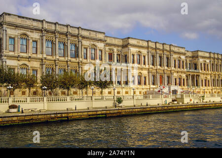 Palace at the waterfront, Ciragan Palace now Luxury hotel by Bosphorus strait, Istanbul, Turkey.
