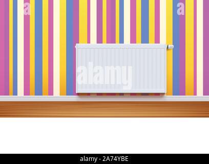 radiator on wall 01 Stock Vector