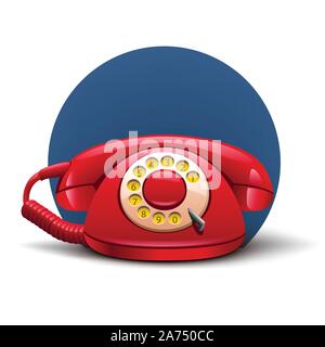 red retro telephone Stock Vector