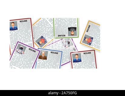 picture of resumes Stock Vector