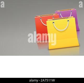 three bags on grey Stock Vector