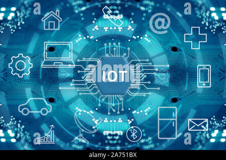 Internet of things, wireless communication network, abstract image visual. Stock Photo