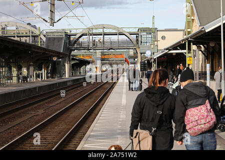 Lund Central Station, also called Lund C, is Sweden's third most used railway station in terms of number of travelers per day. In Lund, the west coast line to Gothenburg departs from Södra Stambanan.Photo Jeppe Gustafsson Stock Photo