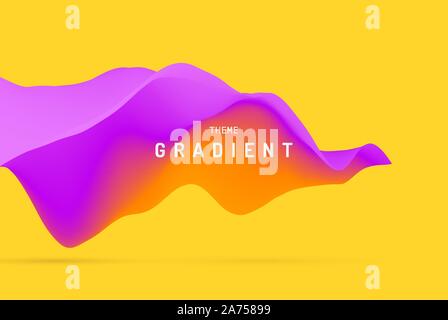 3D wavy background with dynamic effect. Abstract vector illustration for flyer, brochure, booklet and websites design. Stock Vector