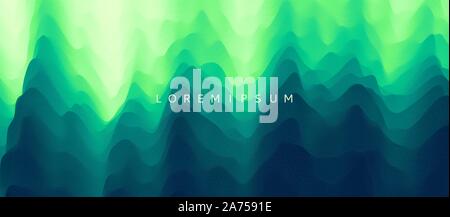 Natural green blurred background. Mossy tree trunk in summer forest scene. Abstract vector illustration. Stock Vector