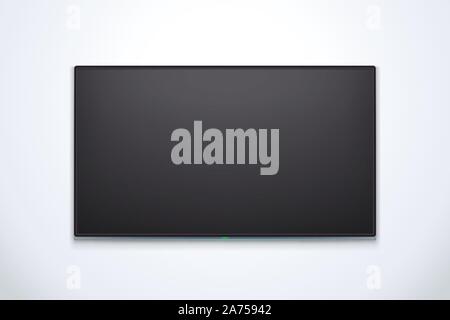 black tv with shadow Stock Vector