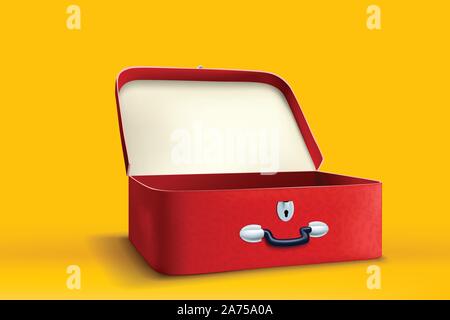 red travel case Stock Vector