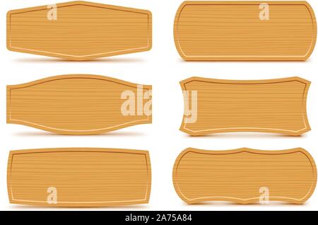 wooden shapes set Stock Vector