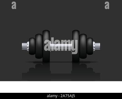 dumbbell on dark background Stock Vector