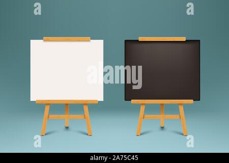 Blank Flip Chart Or Advertising Stand, Easel Isolated On White