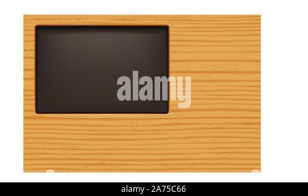 wooden background with window Stock Vector