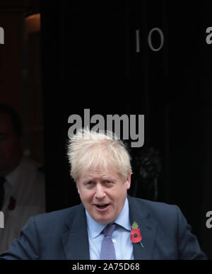 London, UK. 30th Oct, 2019. British Prime Minister Boris Johnson leaves No.10 Downing St for his final Prime Minister's Questions at the Houses of Parliament before he faces the country in a general election in London on Wednesday, October 30, 2019. Photo by Hugo Philpott/UPI Credit: UPI/Alamy Live News Stock Photo