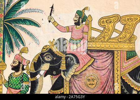 Wall painting Udaipur Rajasthan India Stock Photo - Alamy