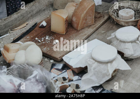 Fresh delicious cheese food milk farm russia Stock Photo