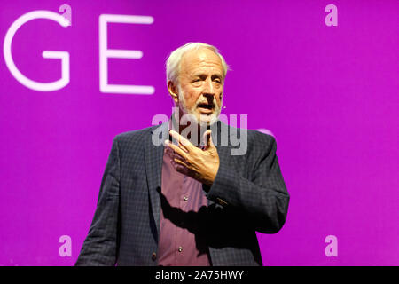 Robert Plomin, Geneticist at King's College London, giving a talk entitled 'Predicting school performance from DNA ', on the Humans Stage, at New Scientist Live 2019 Stock Photo