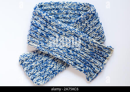 Hand knitted scarf isolated on white background Stock Photo