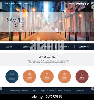 Website Design for Your Business with Walkway Header Background - Freely Scalable and Editable Vector Format Included Stock Vector