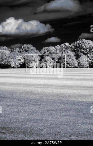 infrared image - illusion of wintertime - goals - regent's park - city of london - england - uk Stock Photo