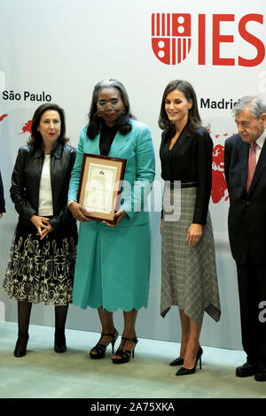 Madrid, Spain; 30/10/2019.- Ibukun Awosika president of the First Bank of Nigeria.Queen Letizia presides over the delivery of the International Friendship Award (IFA), seven Chinese and African entrepreneurs recognize their contribution to investment and job creation in their countries and abroad. The Winners are Li Ka Shing, president of CK Hutchison Holdings; Hong Tianzhu, president and CEO of Texhong Textile Group Limited; Liling Qi, president of Puente China España and La Roca Golf Resort; Lidan Qi, general director of Puente China España; and Chen Xi, president of Sanquan Food Co. Ltd. In Stock Photo