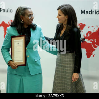 Madrid, Spain; 30/10/2019.- Ibukun Awosika president of the First Bank of Nigeria.Queen Letizia presides over the delivery of the International Friendship Award (IFA), seven Chinese and African entrepreneurs recognize their contribution to investment and job creation in their countries and abroad. The Winners are Li Ka Shing, president of CK Hutchison Holdings; Hong Tianzhu, president and CEO of Texhong Textile Group Limited; Liling Qi, president of Puente China España and La Roca Golf Resort; Lidan Qi, general director of Puente China España; and Chen Xi, president of Sanquan Food Co. Ltd. In Stock Photo