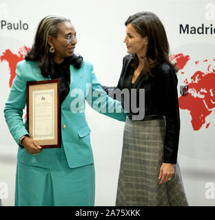 Madrid, Spain; 30/10/2019.- Ibukun Awosika president of the First Bank of Nigeria.Queen Letizia presides over the delivery of the International Friendship Award (IFA), seven Chinese and African entrepreneurs recognize their contribution to investment and job creation in their countries and abroad. The Winners are Li Ka Shing, president of CK Hutchison Holdings; Hong Tianzhu, president and CEO of Texhong Textile Group Limited; Liling Qi, president of Puente China España and La Roca Golf Resort; Lidan Qi, general director of Puente China España; and Chen Xi, president of Sanquan Food Co. Ltd. In Stock Photo