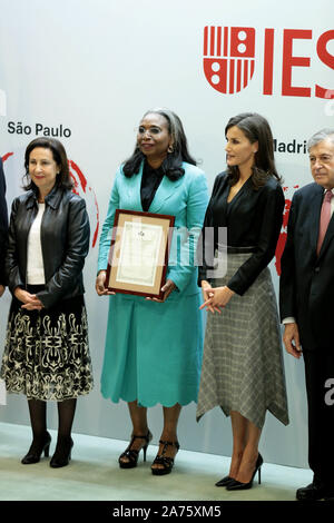 Madrid, Spain; 30/10/2019.- Ibukun Awosika president of the First Bank of Nigeria.Queen Letizia presides over the delivery of the International Friendship Award (IFA), seven Chinese and African entrepreneurs recognize their contribution to investment and job creation in their countries and abroad. The Winners are Li Ka Shing, president of CK Hutchison Holdings; Hong Tianzhu, president and CEO of Texhong Textile Group Limited; Liling Qi, president of Puente China España and La Roca Golf Resort; Lidan Qi, general director of Puente China España; and Chen Xi, president of Sanquan Food Co. Ltd. In Stock Photo