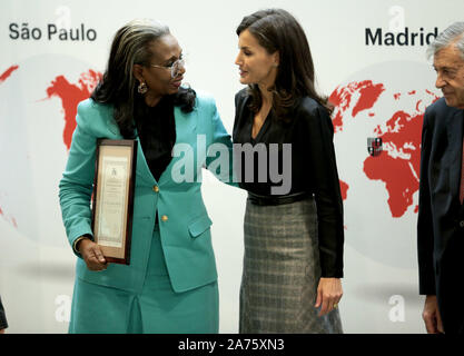 Madrid, Spain; 30/10/2019.- Ibukun Awosika president of the First Bank of Nigeria.Queen Letizia presides over the delivery of the International Friendship Award (IFA), seven Chinese and African entrepreneurs recognize their contribution to investment and job creation in their countries and abroad. The Winners are Li Ka Shing, president of CK Hutchison Holdings; Hong Tianzhu, president and CEO of Texhong Textile Group Limited; Liling Qi, president of Puente China España and La Roca Golf Resort; Lidan Qi, general director of Puente China España; and Chen Xi, president of Sanquan Food Co. Ltd. In Stock Photo