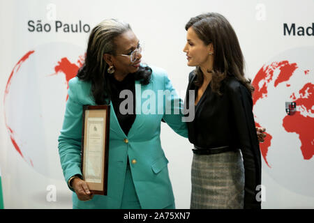 Madrid, Spain; 30/10/2019.- Ibukun Awosika president of the First Bank of Nigeria.Queen Letizia presides over the delivery of the International Friendship Award (IFA), seven Chinese and African entrepreneurs recognize their contribution to investment and job creation in their countries and abroad. The Winners are Li Ka Shing, president of CK Hutchison Holdings; Hong Tianzhu, president and CEO of Texhong Textile Group Limited; Liling Qi, president of Puente China España and La Roca Golf Resort; Lidan Qi, general director of Puente China España; and Chen Xi, president of Sanquan Food Co. Ltd. In Stock Photo