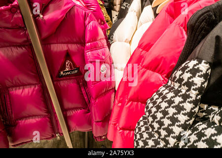 Moncler brand parkas in the new Nordstrom Department Store in